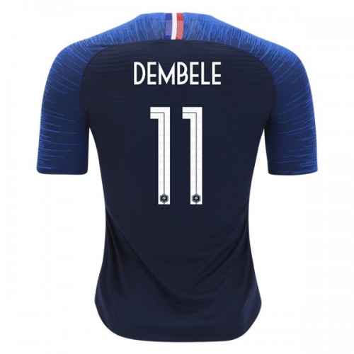 Camisolas de Futebol França Dembele 11 Equipamento Principal Copa do Mundo 2018 Manga Curta Camisolas de Futebol França Dembele 11 Equipamento Principal Copa do Mundo 2018 Manga Curta